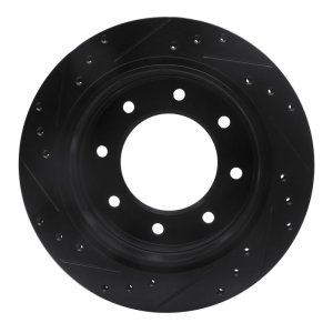 Cadillac DTS Brake Rotor (1) - Rear Right - R1 Concepts - Drilled & Slotted - Black - `00-`11